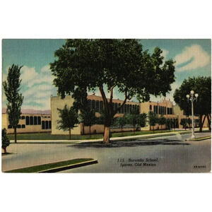 Borunda School Juarez Old Mexico Postcard